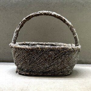 Bath and Body Works Beaded Sparkle Basket with Handle and Tag